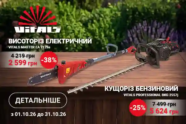 Кущоріз бензиновий Vitals — знижки жовтня