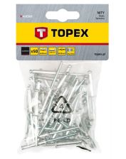 Заклепки алюмінієві TOPEX 4.8 мм 50 шт 43E509