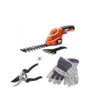Кущоріз BLACK+DECKER GSL700KIT+рукавиці+секатор