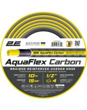 Шланг садовий 2Е AquaFlex Carbon 1/2`` 10м 4 шари 20бар -10…+60°C