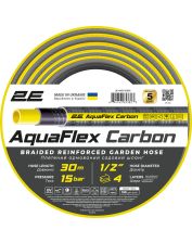 Шланг садовый 2Е AquaFlex Carbon 1/2`` 30м 4 слоя 20бар -10…+60°C