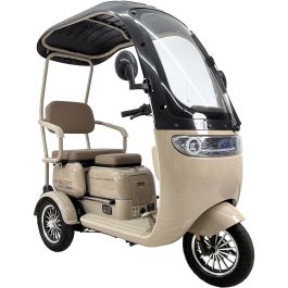 Электрический трицикл Spark Shelter 1000w с крышей (Собранный) (Бежевый)