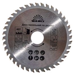 Диск пильный Vitals по дереву 125x22.2, ATB 40 (168131)