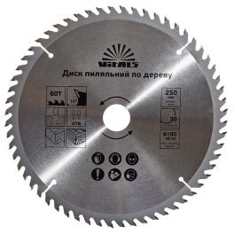 Диск пильный Vitals по дереву 250x30/25.4, ATB 60 (168143)