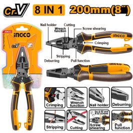 Многофункциональные комбинированные плоскогубцы 8-в-1 Profi  INGCO INDUSTRIAL (HMFCP28200)