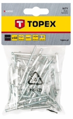 Купить Заклепки алюминиевые TOPEX 4.8 мм 50 шт 43E502