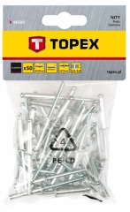 Купить Заклепки алюминиевые TOPEX 4.8 мм 50 шт 43E501