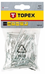 Купить Заклепки алюминиевые TOPEX 4.8 мм 50 шт 43E505