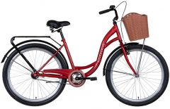 Купити Велосипед ST 26`` Dorozhnik AQUAMARINE гальмівна рама-17`` бордовий з багажником зад St, з крилом