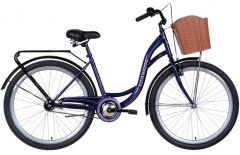 Купить Велосипед ST 26`` Dorozhnik AQUAMARINE тормозная рама-17`` темно-фиолетовый с багажником зад St