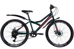 Купить Велосипед Discovery ST 24 FLINT DD рама-13 темно-зеленый с красным (м) с крылом Pl 2022