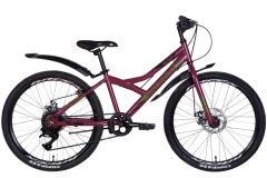 Купить Велосипед Discovery ST 24 FLINT DD рама-13 темно-красный (м) с крылом Pl 2022