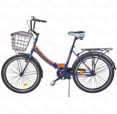 Купить Уценка: Велосипед ARDIS 24 FLD ST FOLD син.-оран с корзиной