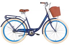 Купить Велосипед Dorozhnik 26 LUX Velosteel рама-17`` ST с баг.зад St, с крылом, с корз.2022 синий с голубы