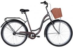 Купить Велосипед Dorozhnik 28 AQUAMARINE 19`` ST с багажником зад St, с крылом St, с корзиной Pl 2022 серый