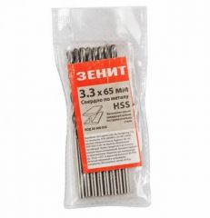 Купить Сверло по металлу HSS Зенит 3.3х65 мм 10 шт. (30300033)