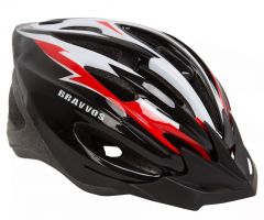 Купить Шлем велосипедный HEL127 М черно-бело-красный