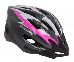 Купить Шлем велосипедный HEL128 М черно-бело-розовый