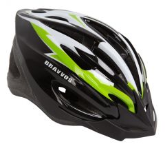 Купить Шлем велосипедный HEL126 L черно-бело-салатный