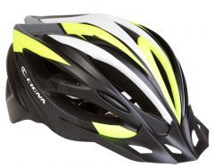 Купить Шлем велосипедный CIGNA WT-068 М (54-57см) с козырьком, черно-бело-салатный