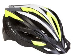 Купить Шлем велосипедный CIGNA WT-068 L (58-61см) с козырьком, черно-бело-салатный