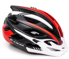 Купить Шлем велосипедный CIGNA WT-016 М (54-57см) с белым козырьком, черно-бело-красный