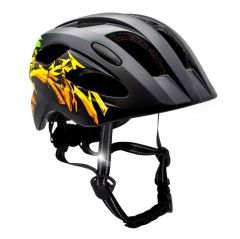 Купить Шлем велосипедный Crazy Safety подростковый, М (54-58сm)черный с желтым граффити