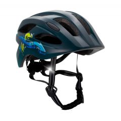 Купить Шлем велосипедный Crazy Safety подростковый, М (54-58сm) черный с синим граффити