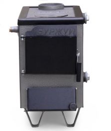Твердопаливний котел Буржуй КП-10 кВт із чавунною плитою (вихід димоходу 150мм нагору)