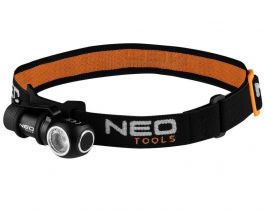 Ліхтар налобний Neo Tools LED CREE XPG3, 600 люмен, 6 Вт, USB