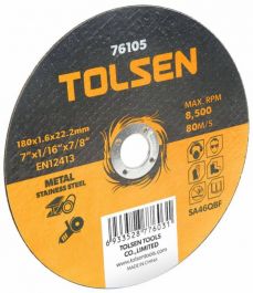 Диск відрізний по металу/нержавійці Tolsen 115х1.2*22.2мм (76102)